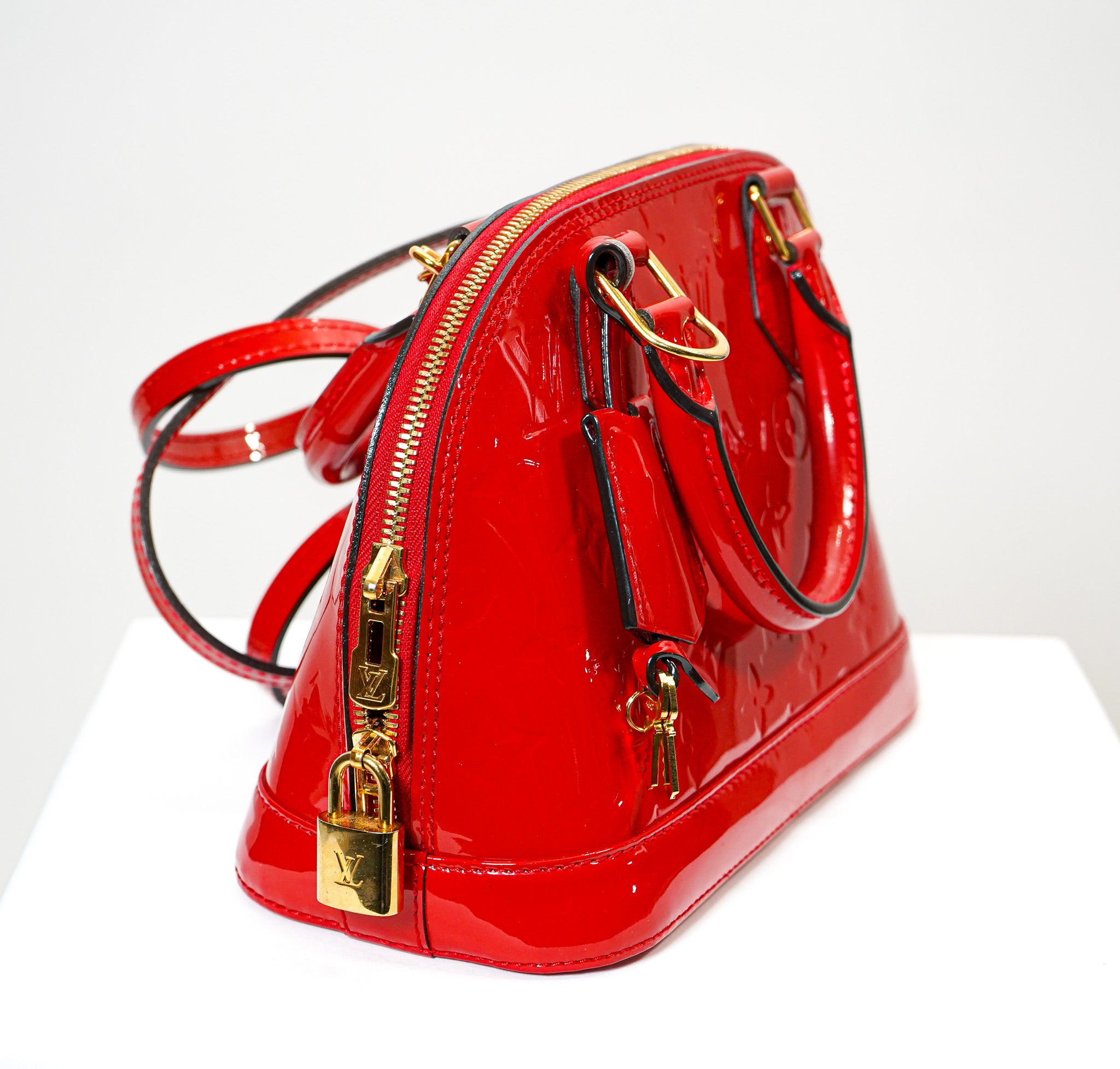 Louis Vuitton Alma BB - Vernis Patent Leather (Red)
