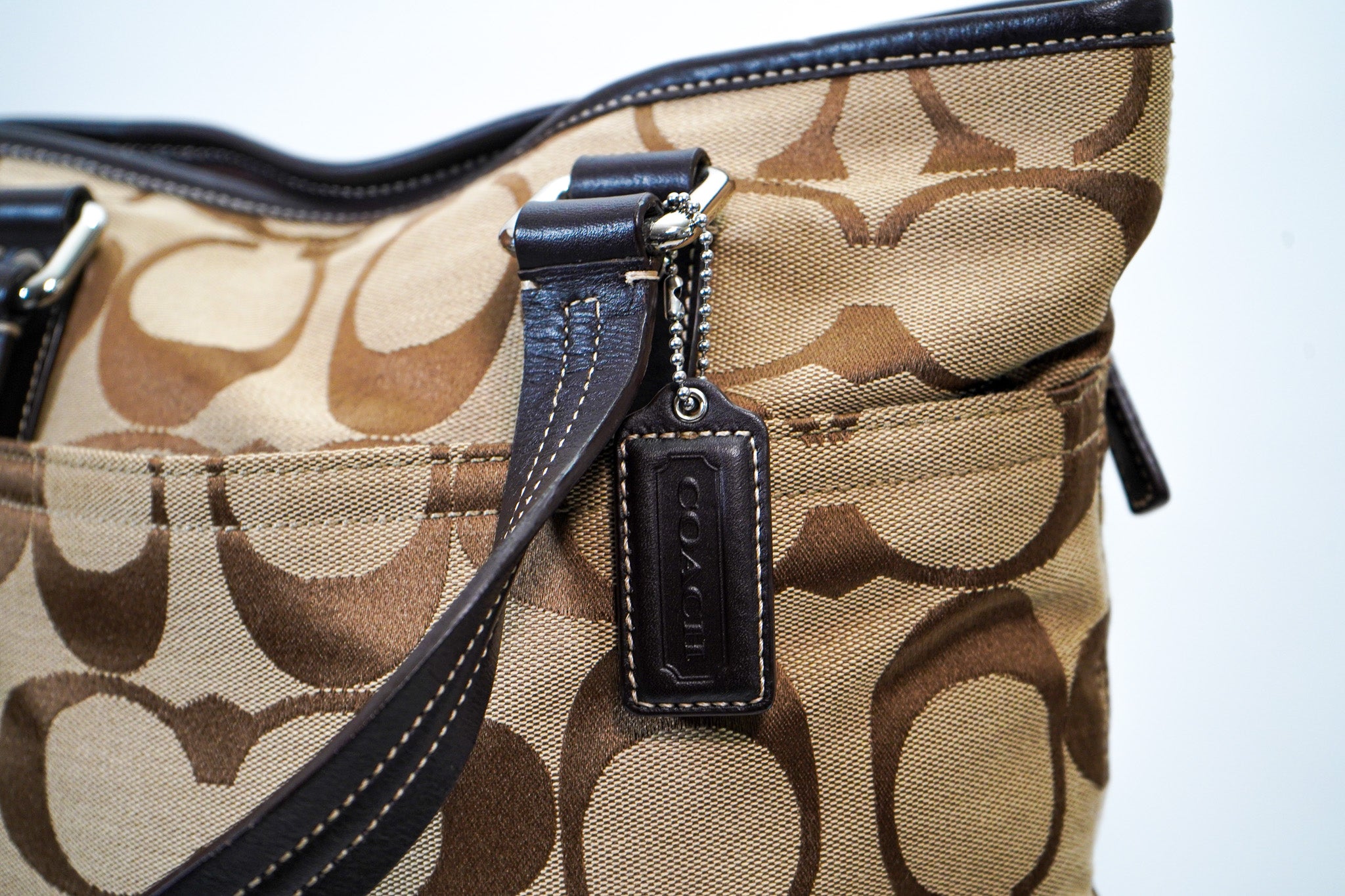 Coach Signature Jacquard Tote (Brown)