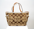 Coach Signature Jacquard Tote White Leather Trim