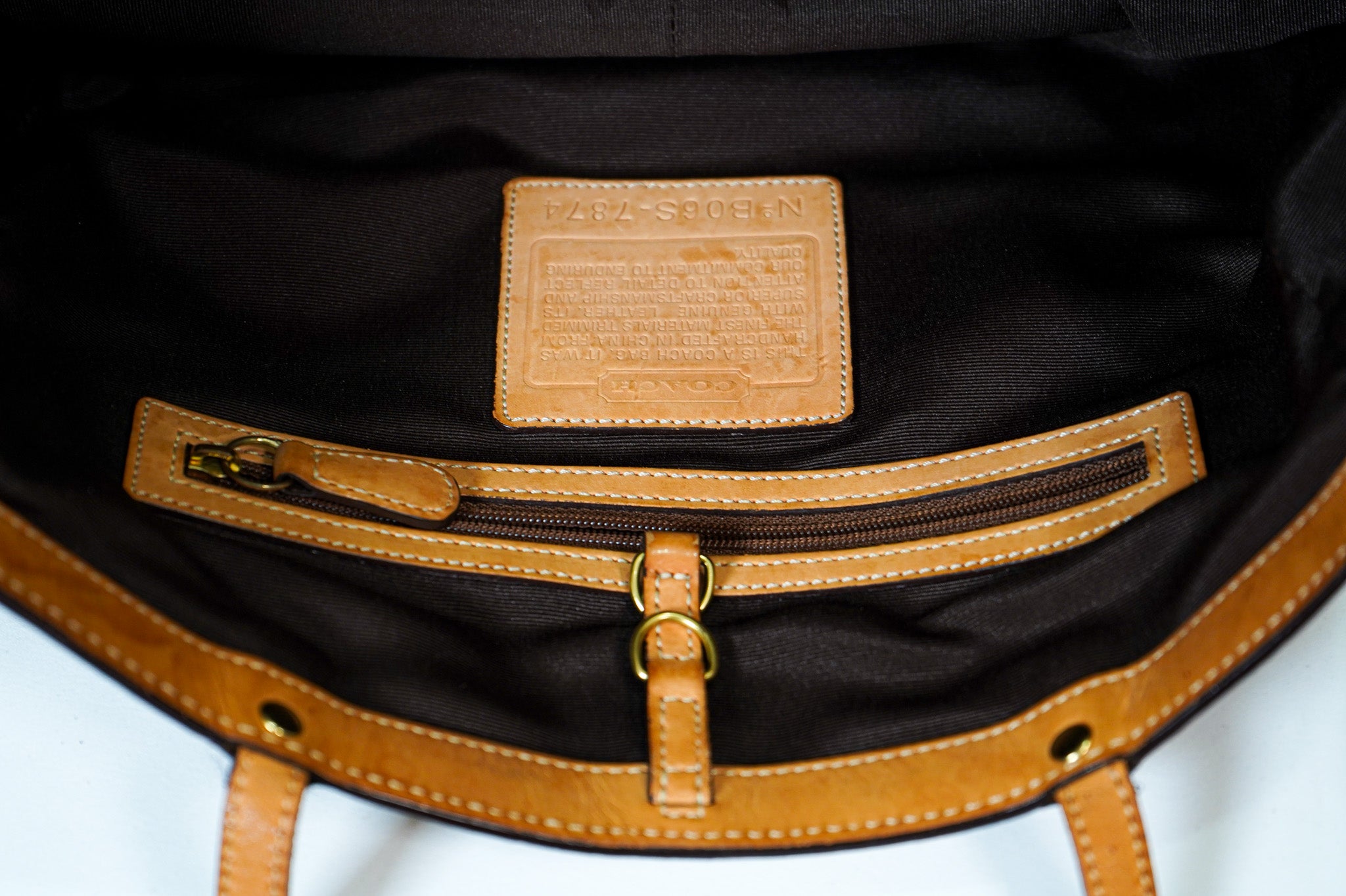 Coach Signature Jacquard Tote White Leather Trim